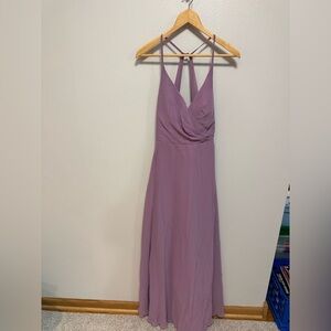 Azazie Davis A-Line V-Neck Chiffon Dress